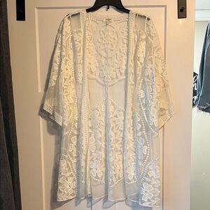 White Lace Kimono Cardigan